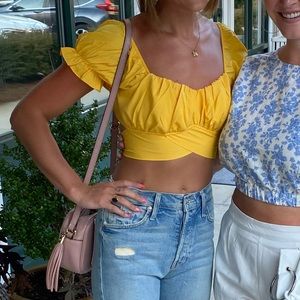 Yellow crop top